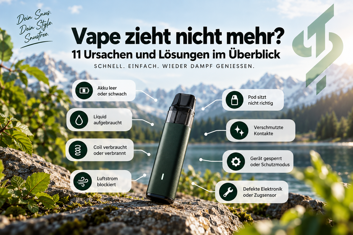 Vape zieht nicht mehr? 11 Ursachen & Lösungen | Snustree