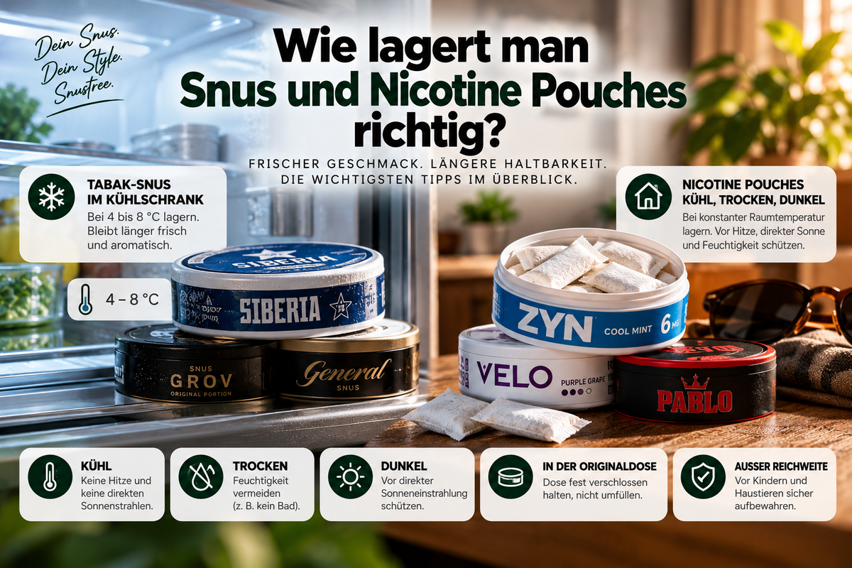 Wie lagert man Snus und Nicotine Pouches richtig?