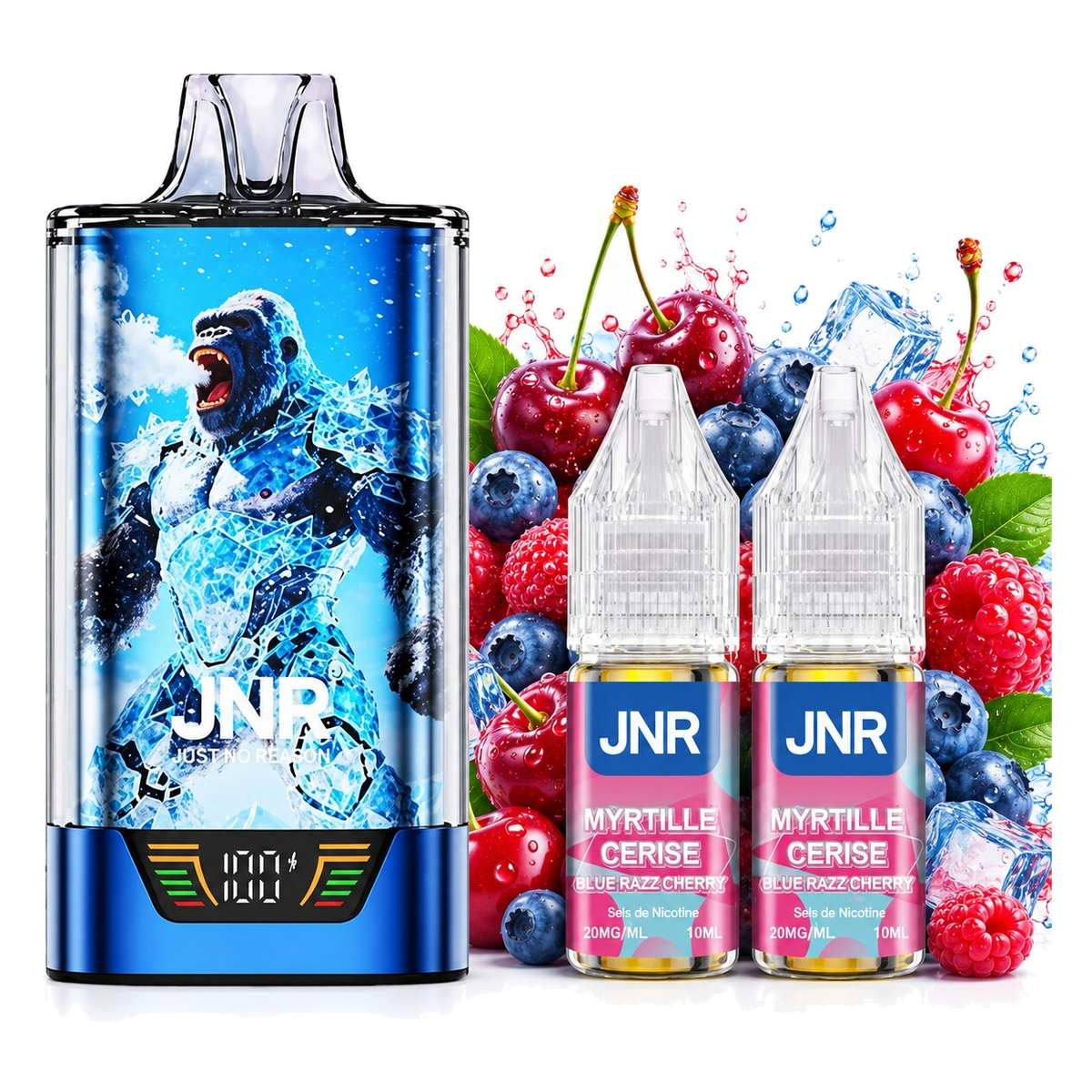 JNR Gorilla 43K Kit Blue Razz Cherry – Gerät mit zwei Liquid-Flaschen