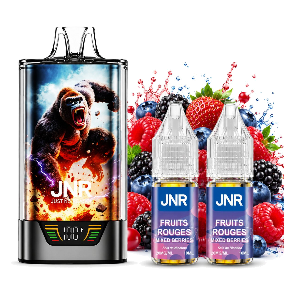 JNR Gorilla 43K Kit Mixed Berries – Gerät mit zwei Liquid-Flaschen