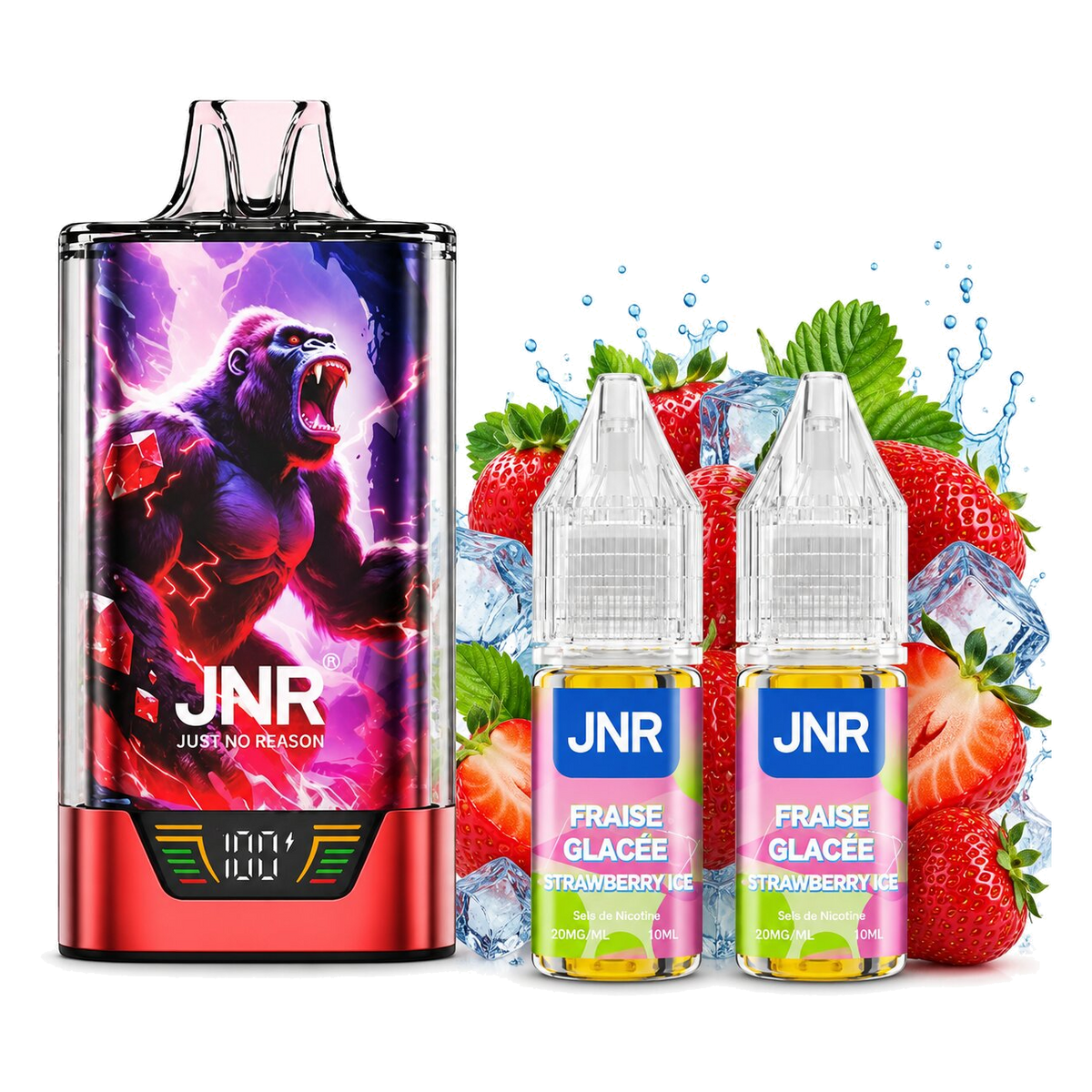 JNR Gorilla 43K Kit Strawberry Ice – Gerät mit zwei Liquid-Flaschen