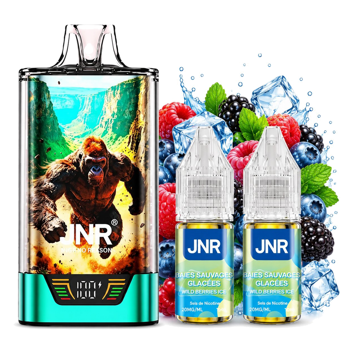 JNR Gorilla 43K Kit Wild Berries Ice – Gerät mit zwei Liquid-Flaschen