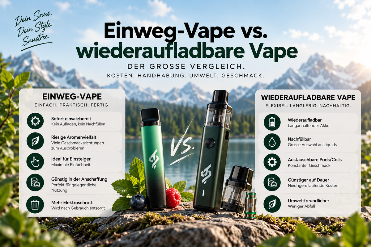 Einweg-Vape oder wiederaufladbar? Der grosse Vergleich