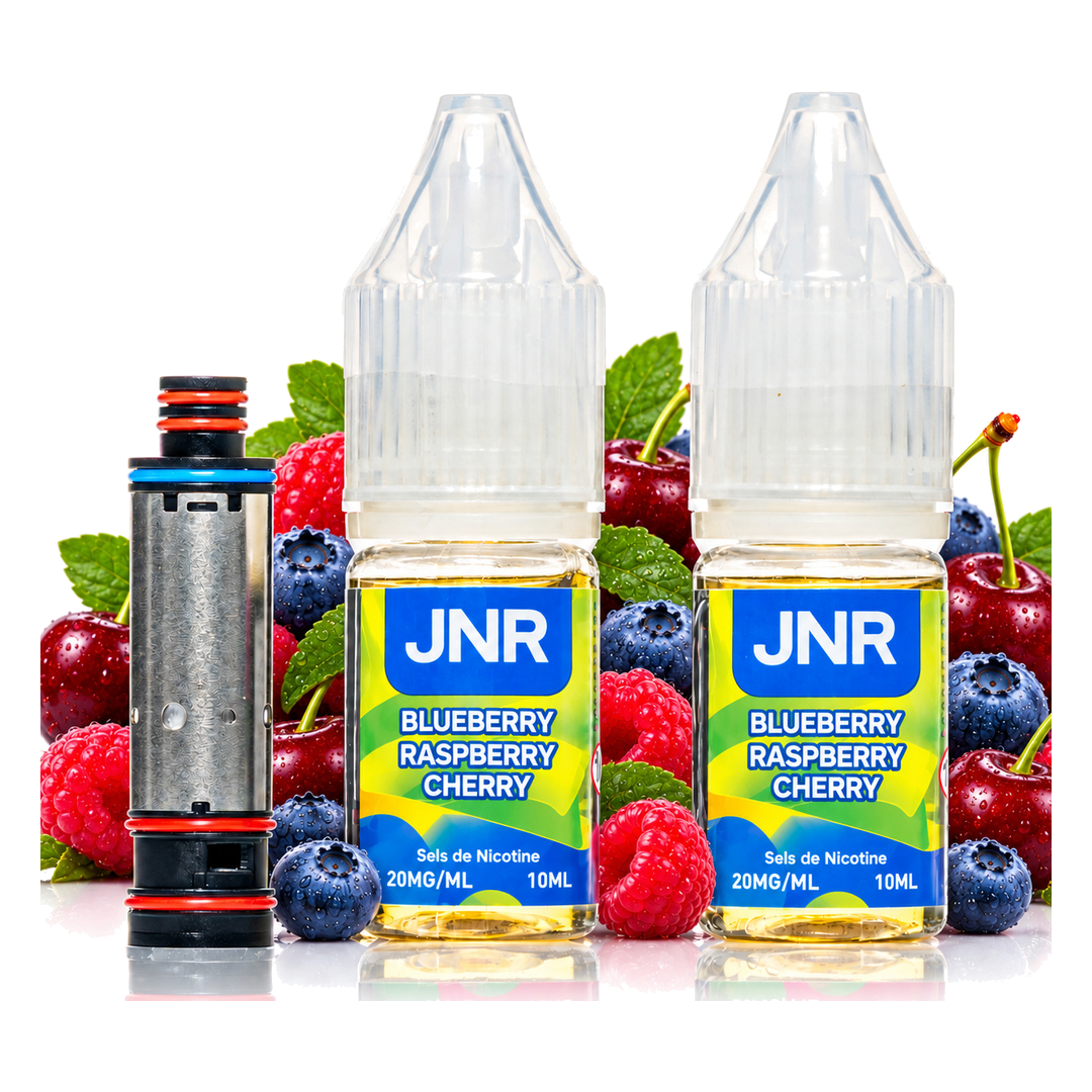 JNR Falcon Infinity 55K Coil & Liquids Blueberry Raspberry Cherry – Coil mit zwei Liquid-Flaschen