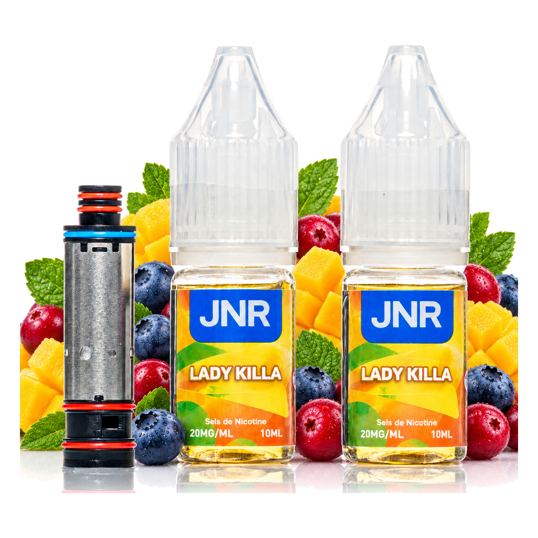 JNR Falcon Infinity 55K Coil & Liquids Lady Killa – Coil mit zwei Liquid-Flaschen