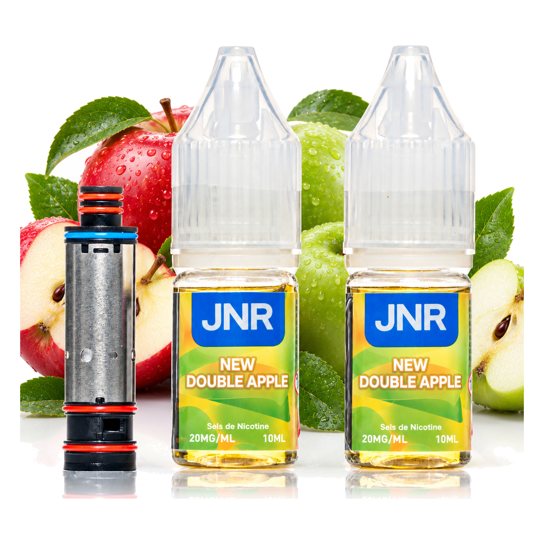 JNR Falcon Infinity 55K Coil & Liquids New Double Apple – Coil mit zwei Liquid-Flaschen
