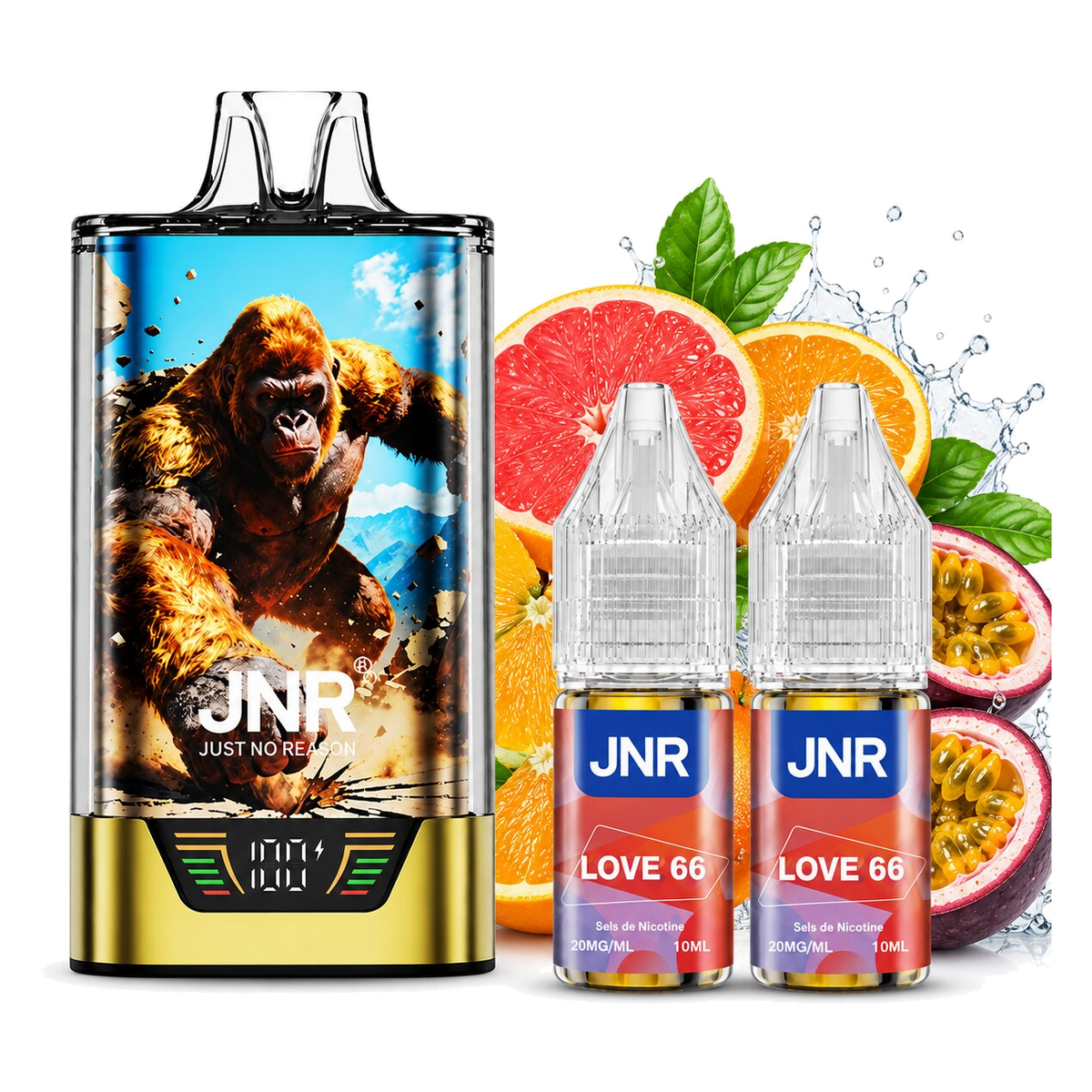 JNR Gorilla 43K Kit Love 66 – Gerät mit zwei Liquid-Flaschen