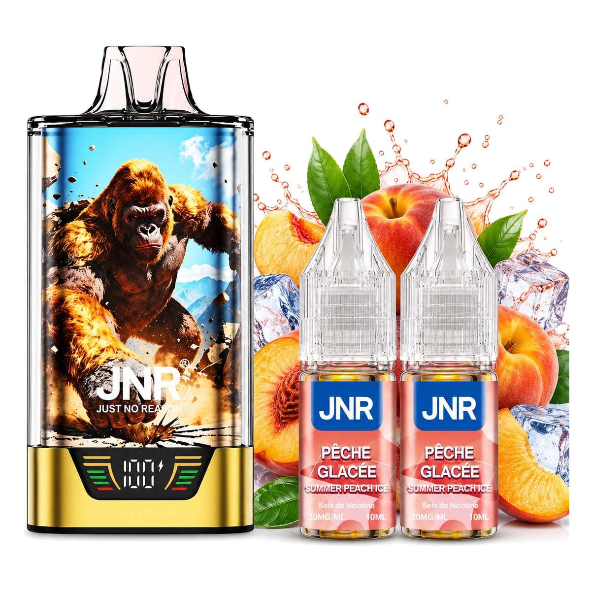 JNR Gorilla 43K Kit Summer Peach Ice – Gerät mit zwei Liquid-Flaschen