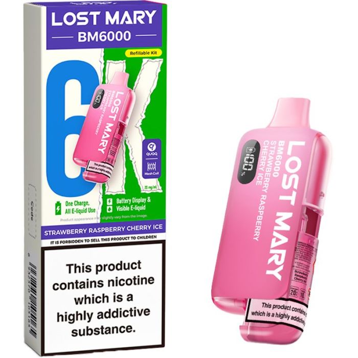 LOST MARY BM6000 Strawberry Raspberry Cherry Ice